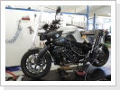 Mobile Motorrad-Rahmenvermessung an BMW K1200 R