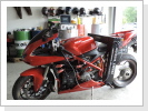 Mobile Motorrad-Rahmenvermessung an Ducati 1098